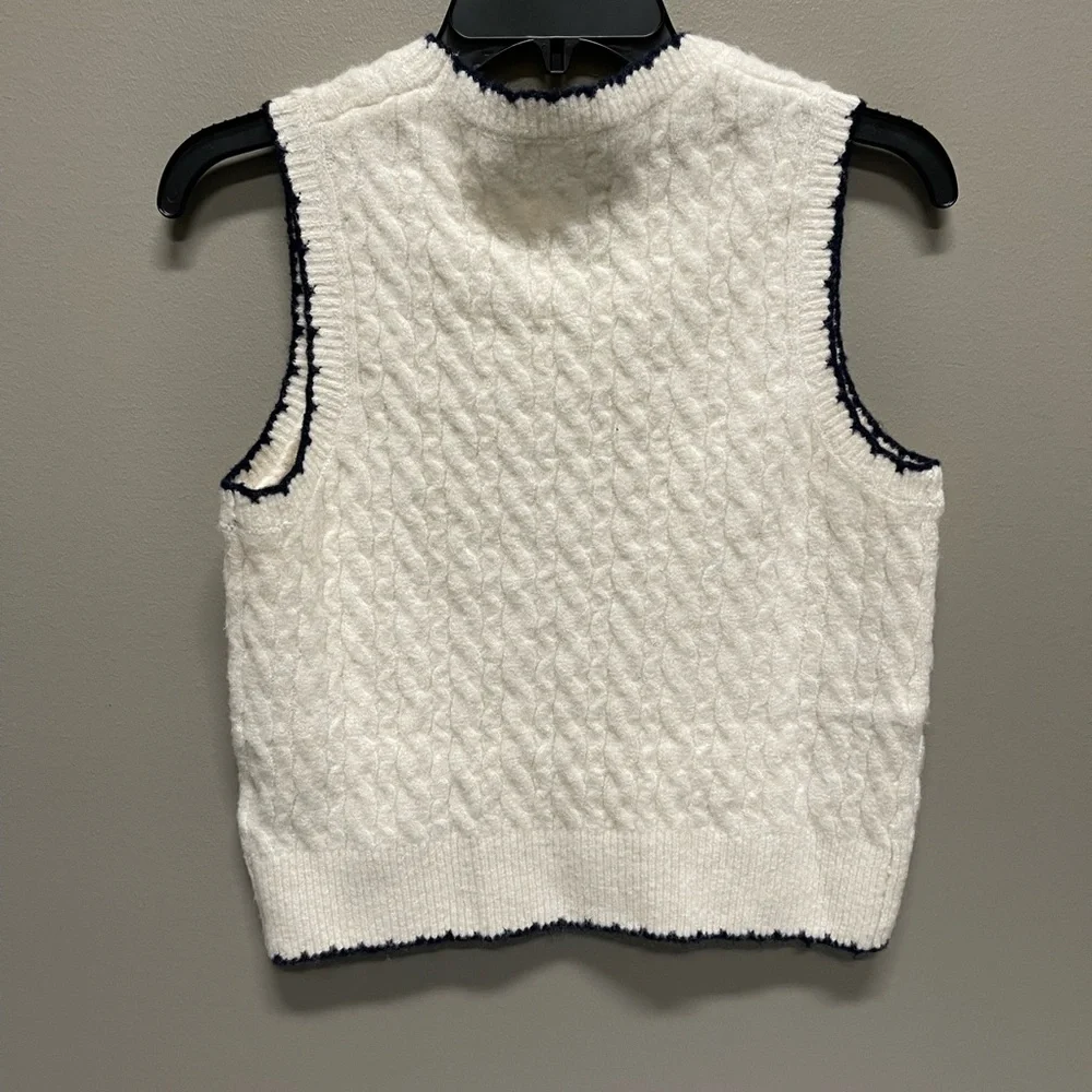 Zara White Cable Knit Tank Top